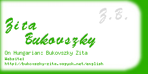 zita bukovszky business card